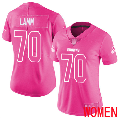 Cleveland Browns Kendall Lamm Women Pink Limited Jersey #70 NFL Football Rush Fashion